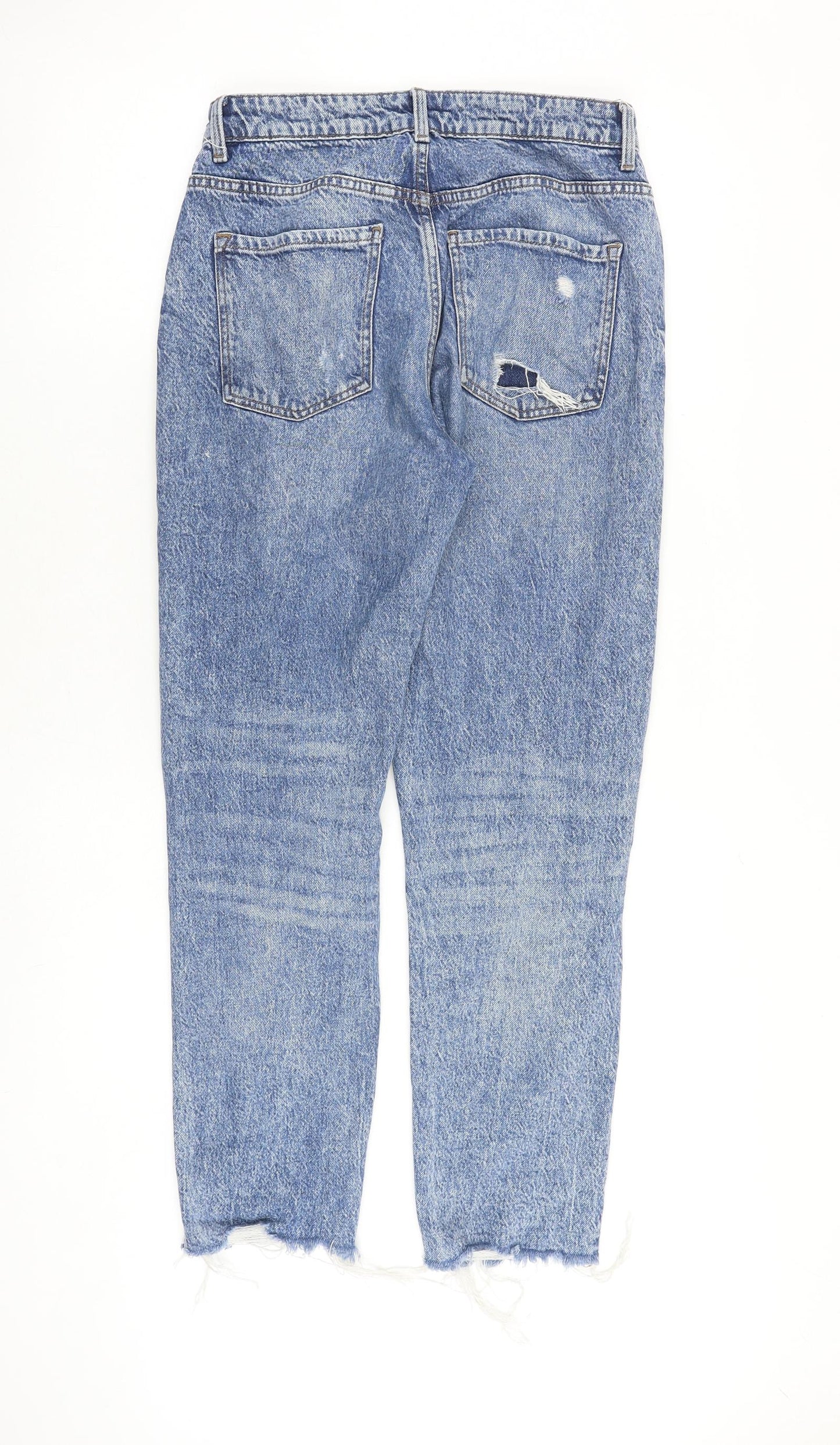 Denim & Co. Womens Blue Cotton Mom Jeans Size 10 Regular Zip
