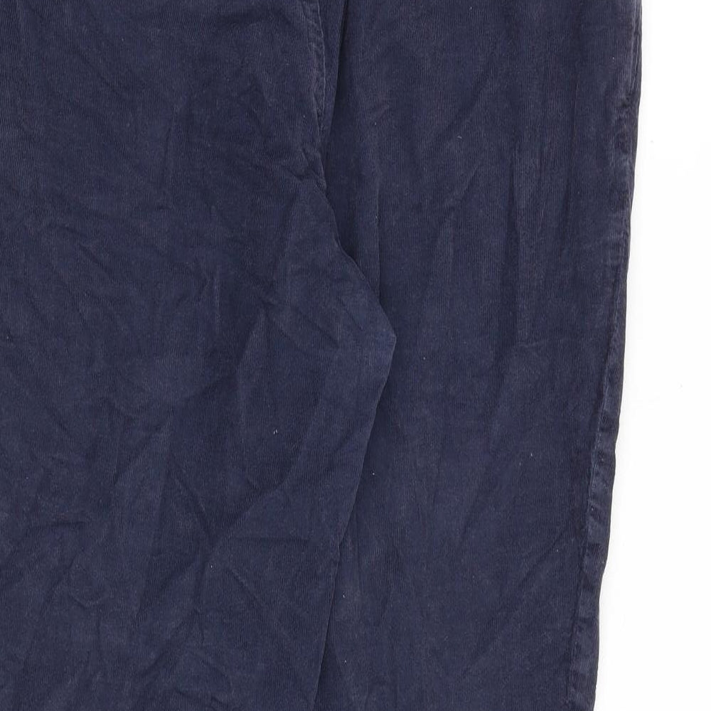 White Stuff Womens Blue Cotton Trousers Size 14 Regular Zip