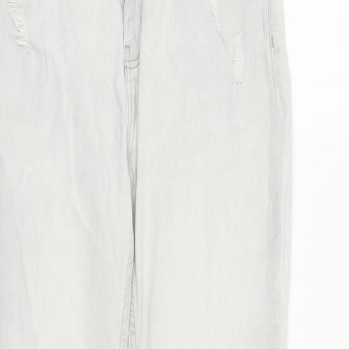 monari Womens Grey Cotton Mom Jeans Size 30 in Regular Zip