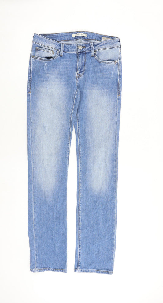 Mavi Jeans Womens Blue Cotton Straight Jeans Size 28 in Slim Zip