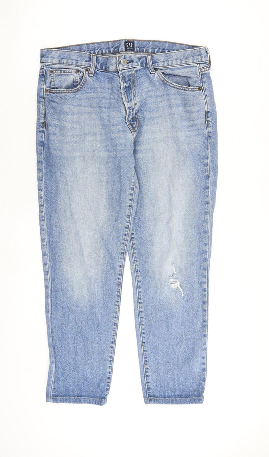 Gap Womens Blue Cotton Mom Jeans Size 34 in Regular Zip