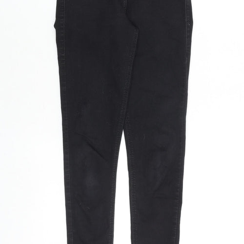 Topshop Womens Black Cotton Skinny Jeans Size 26 in L32 in Regular Zip