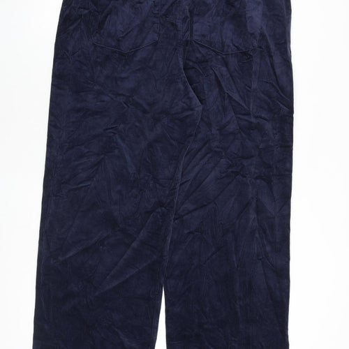 Marks and Spencer Womens Blue Cotton Trousers Size 20 L31 in Regular Zip