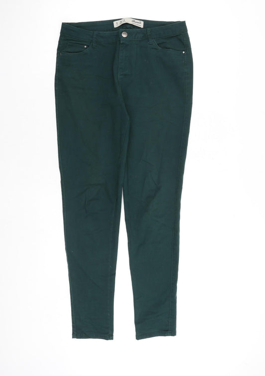 Denim & Co. Womens Green Cotton Skinny Jeans Size 8 L29 in Regular Zip