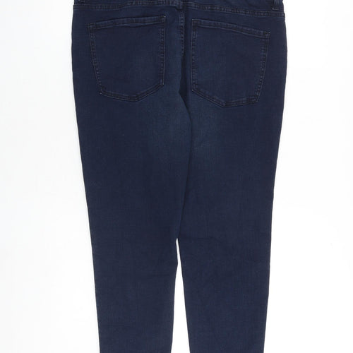 Marks and Spencer Womens Blue Cotton Skinny Jeans Size 16 L27 in Slim Zip
