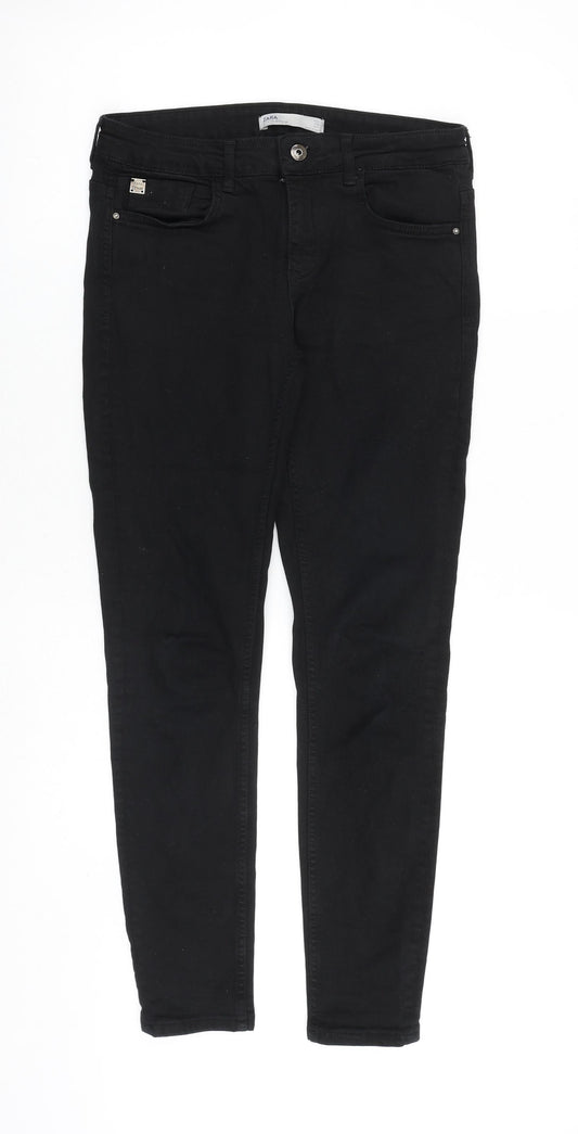 Zara Womens Black Cotton Skinny Jeans Size 30 in L30 in Regular Zip