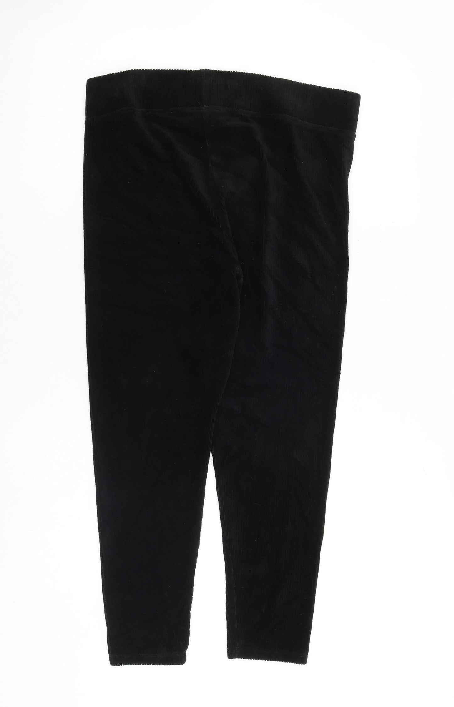 Marks and Spencer Womens Black Cotton Chino Leggings Size 14 L25 in Regular