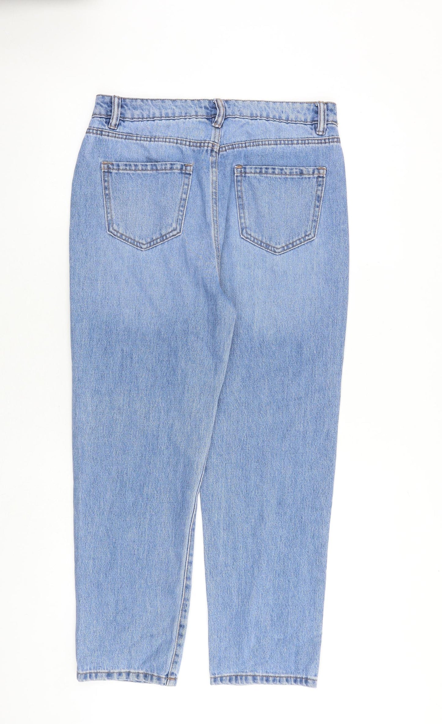 George Womens Blue Cotton Mom Jeans Size 10 L26 in Regular Zip