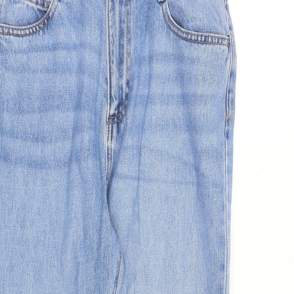 George Womens Blue Cotton Mom Jeans Size 10 L26 in Regular Zip