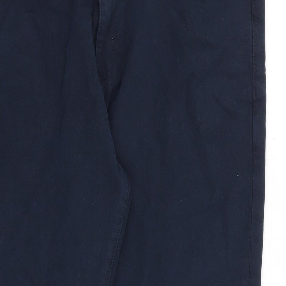 Marks and Spencer Mens Blue Cotton Straight Jeans Size 36 in L31 in Slim Zip