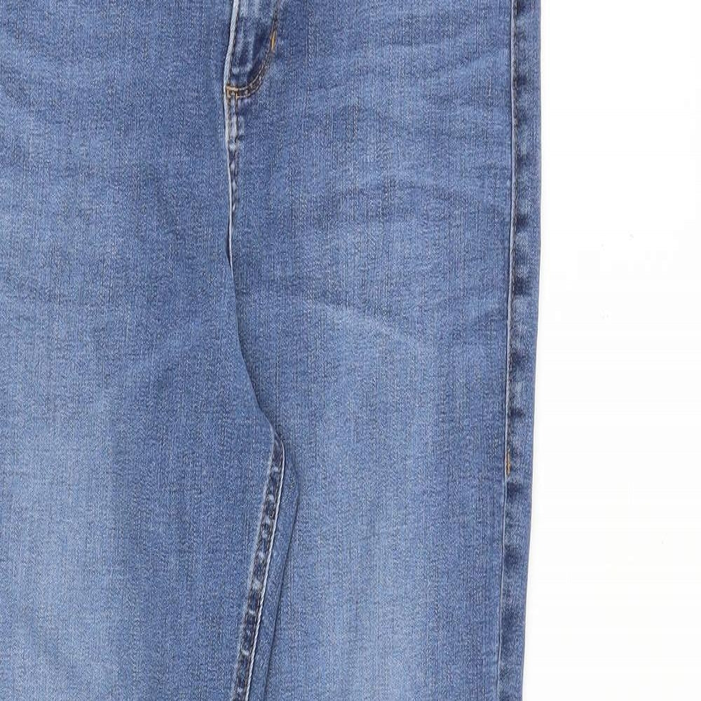 Marks and Spencer Womens Blue Cotton Skinny Jeans Size 12 L30 in Slim Zip