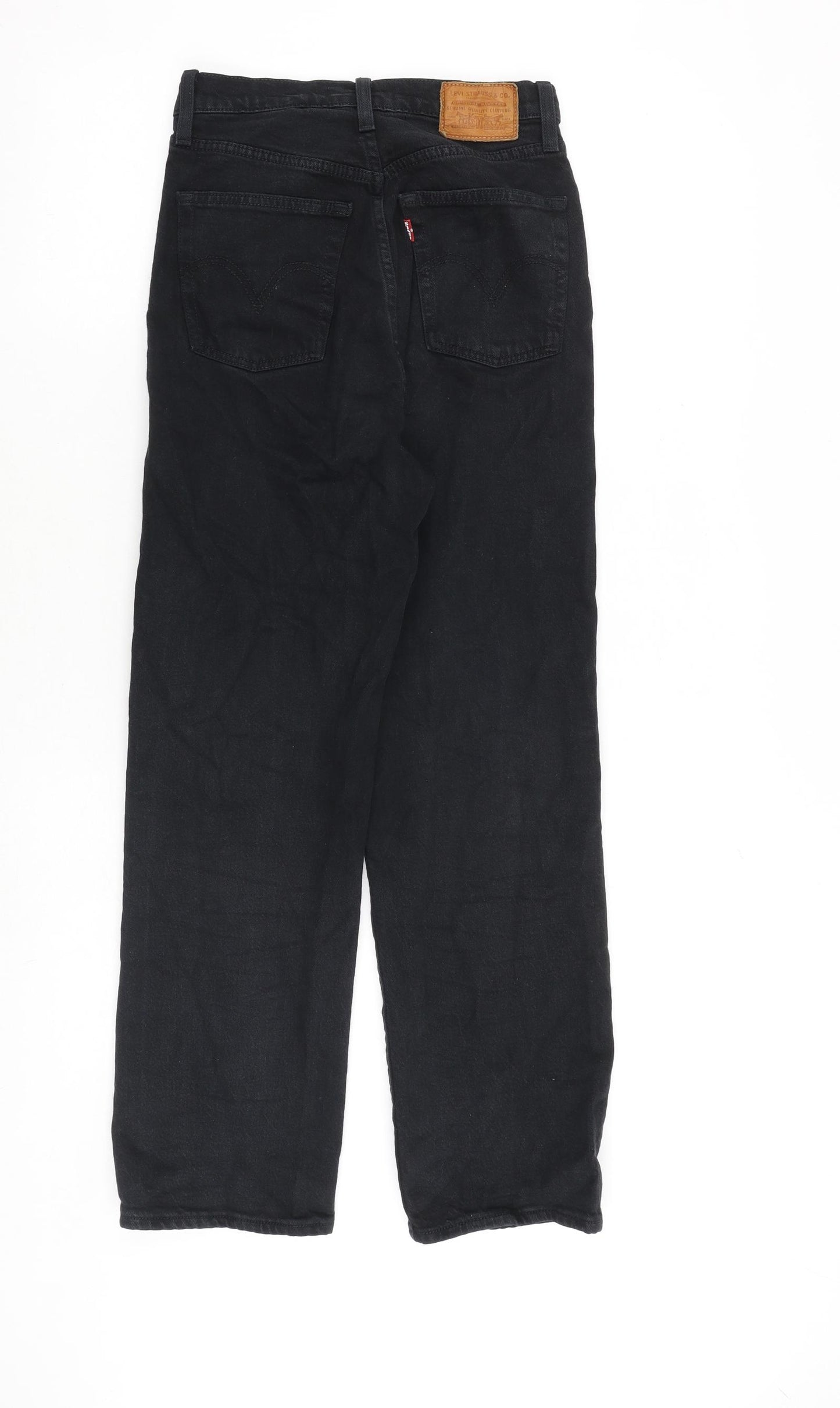 Levi's Womens Black Cotton Straight Jeans Size 25 in L27 in Regular Button