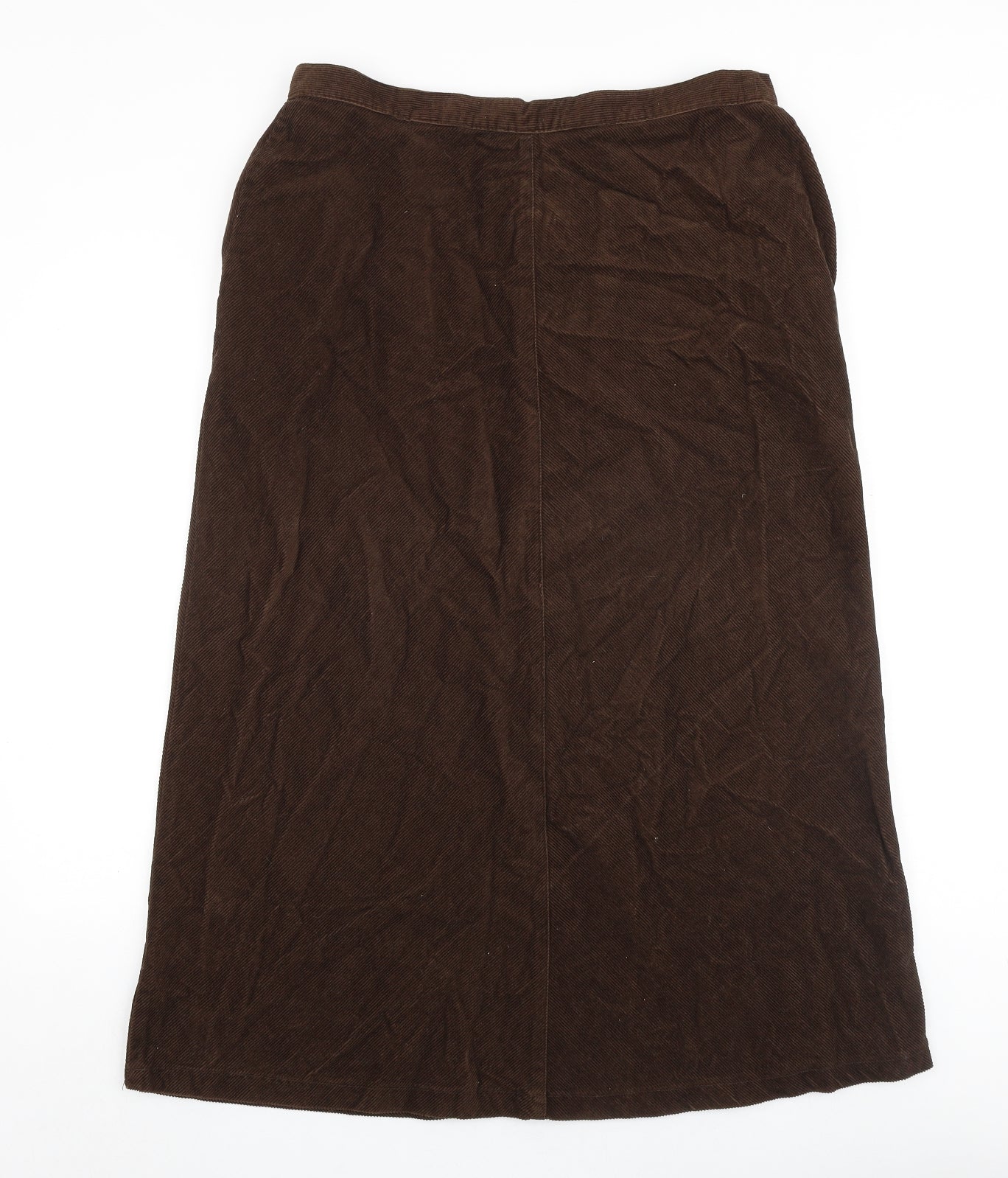 Bonmarché Womens Brown Cotton A-Line Skirt Size 16 Zip