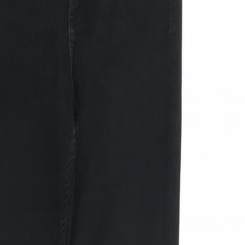 Marks and Spencer Womens Black Cotton Straight Jeans Size 12 L31 in Regular Zip