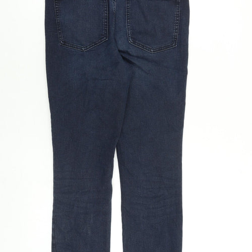 Marks and Spencer Womens Blue Cotton Skinny Jeans Size 10 L30 in Slim Zip
