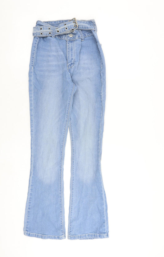 Dont think twice Womens Blue Cotton Flared Jeans Size 8 L30 in Regular Buckle