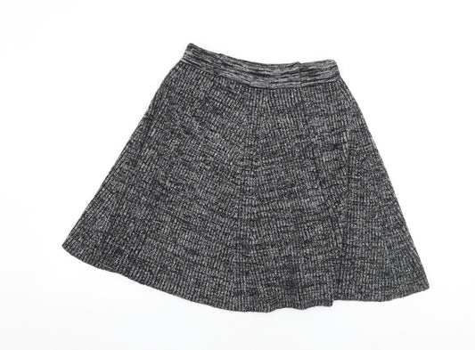 Adrienne Vittadini Womens Black Polyester Swing Skirt Size S
