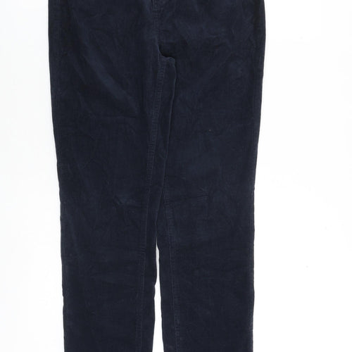 Marks and Spencer Womens Blue Cotton Straight Jeans Size 10 L32 in Regular Zip