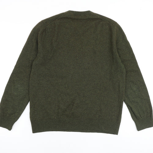 COS Womens Green Round Neck Wool Pullover Jumper Size M