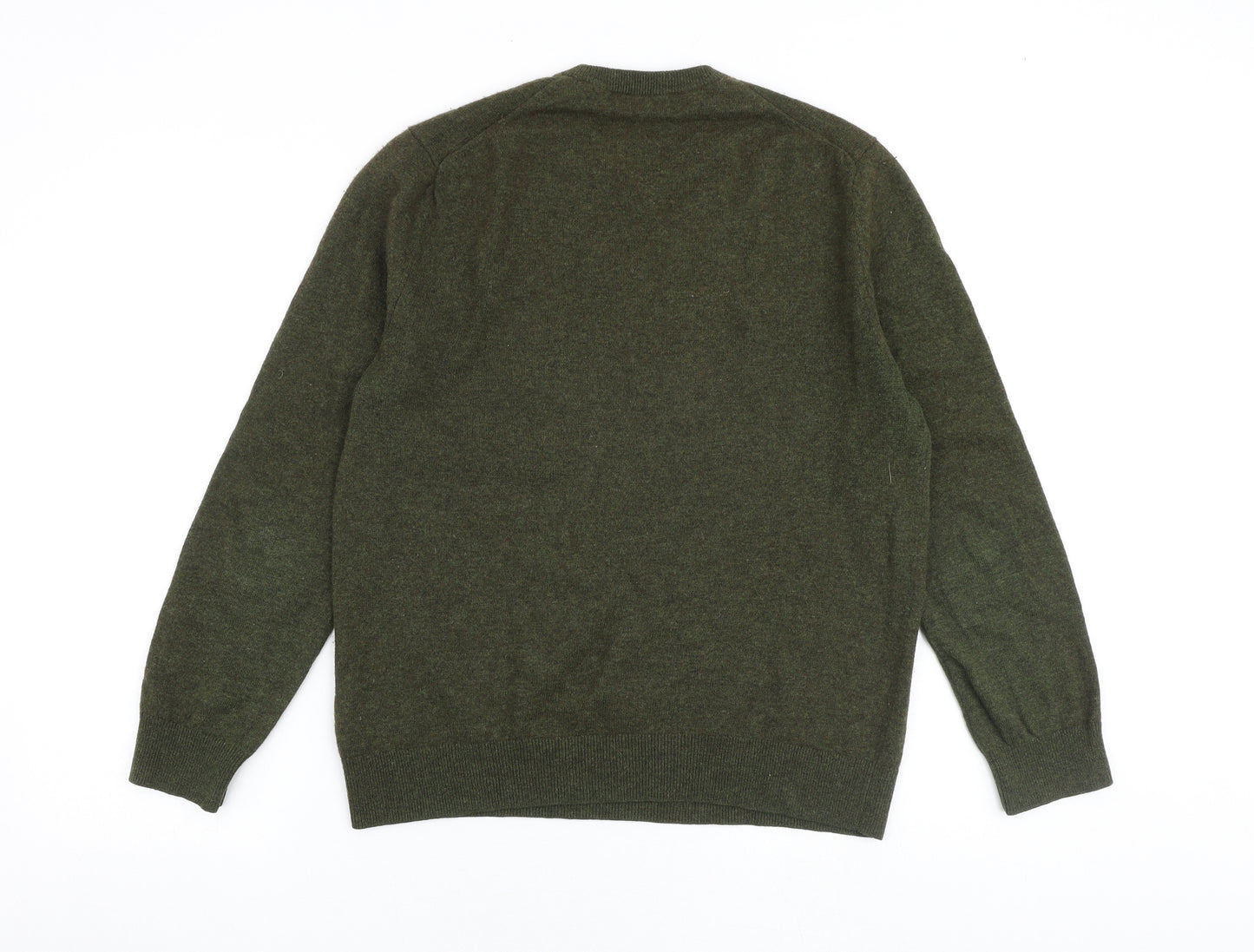 COS Womens Green Round Neck Wool Pullover Jumper Size M