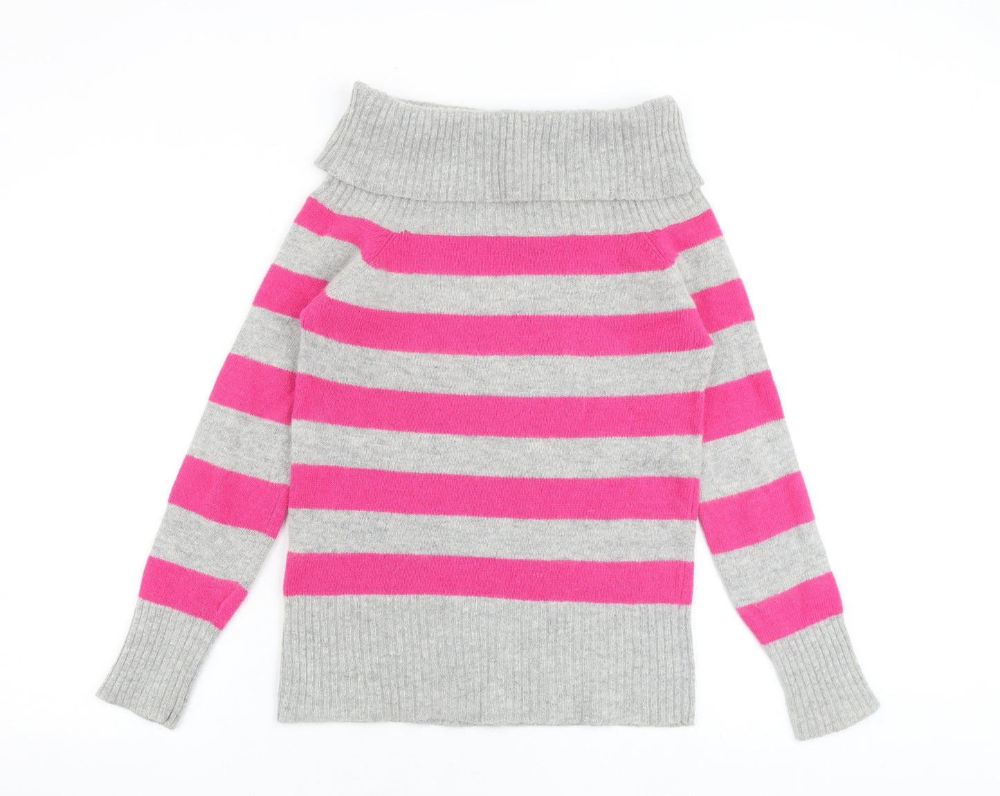 Pilot Womens Multicoloured Roll Neck Striped Wool Pullover Jumper Size S