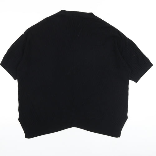 Marks and Spencer Womens Black V-Neck Viscose Pullover Jumper Size L
