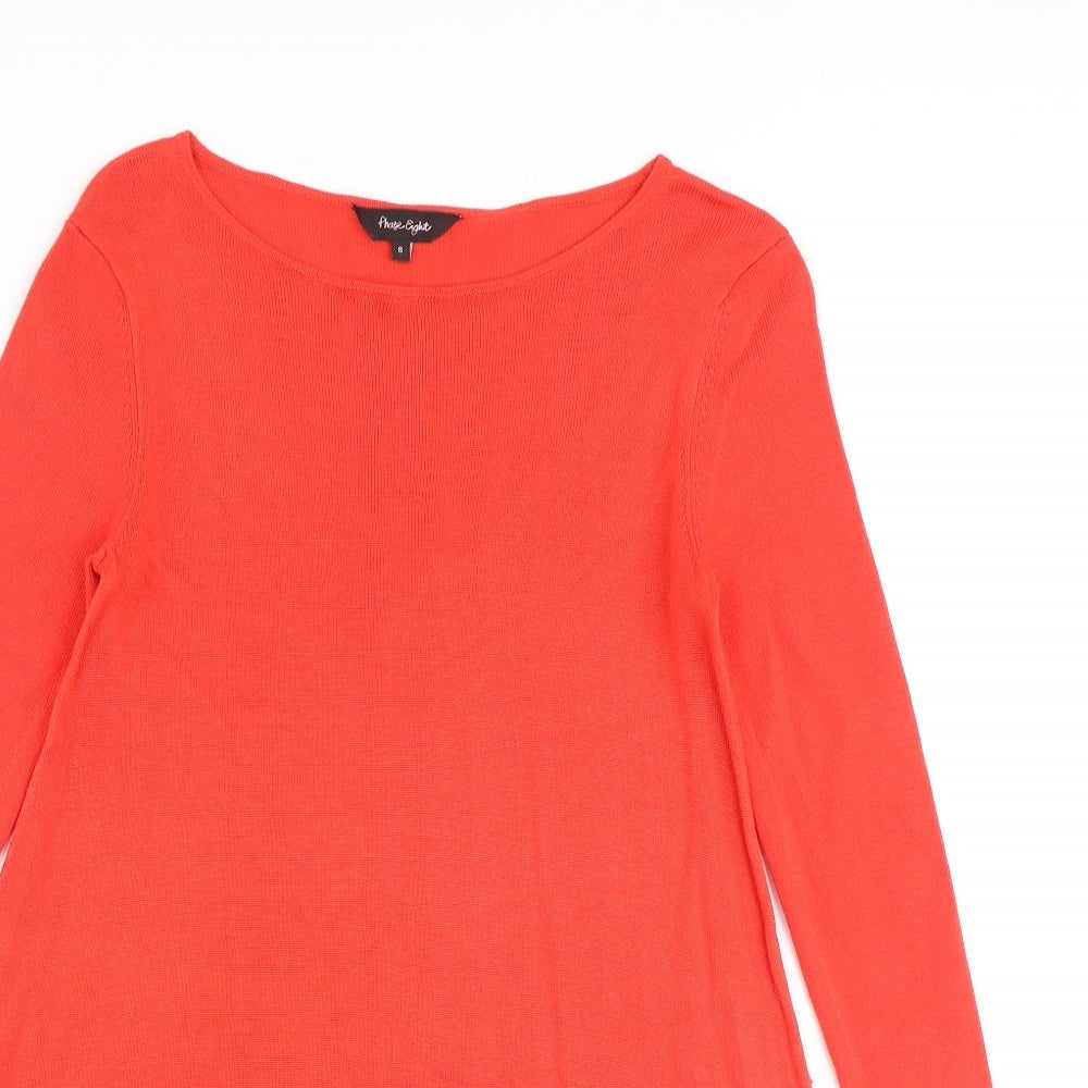 Phase Eight Womens Red Round Neck Viscose Pullover Jumper Size 8