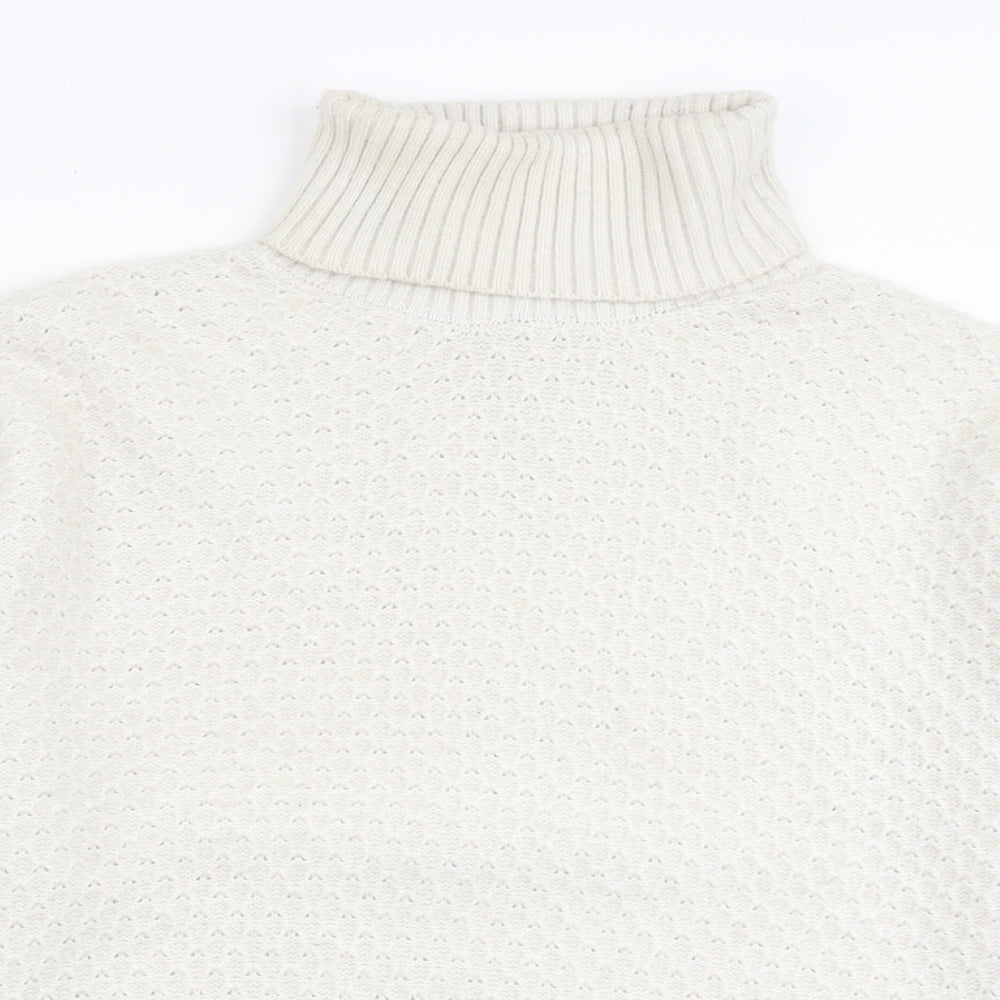 Marks and Spencer Womens Beige Roll Neck Polyester Pullover Jumper Size L