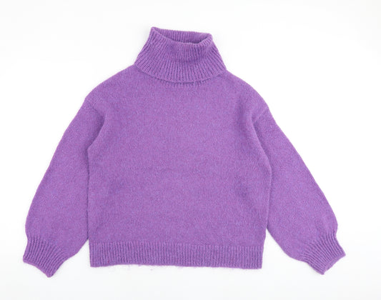 NEXT Womens Purple Roll Neck Acrylic Pullover Jumper Size M