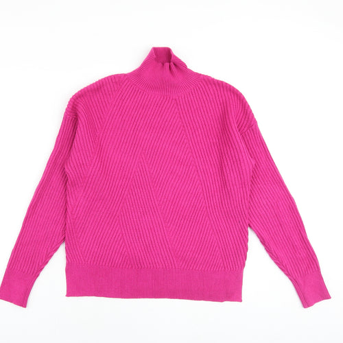 NEXT Womens Pink Mock Neck Viscose Pullover Jumper Size XS