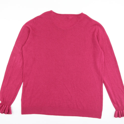 La Redoute Womens Pink Round Neck Acrylic Pullover Jumper Size 22 - Size 22-24