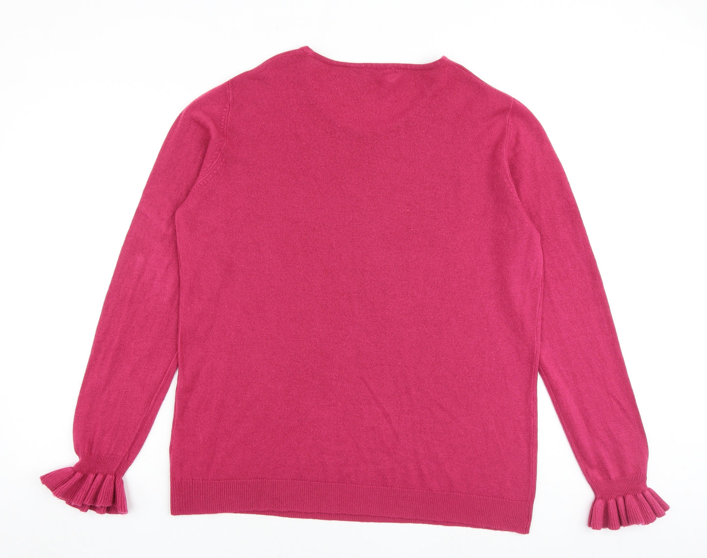 La Redoute Womens Pink Round Neck Acrylic Pullover Jumper Size 22 - Size 22-24