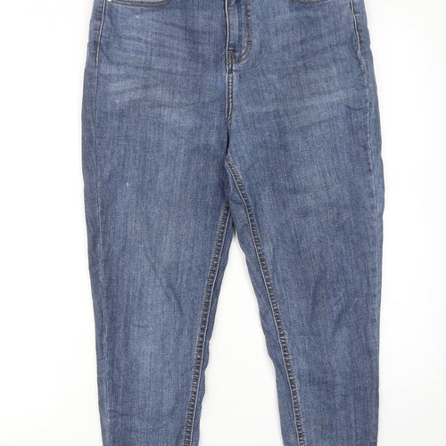 Don't think twice Womens Blue Cotton Tapered Jeans Size 10 Regular Zip
