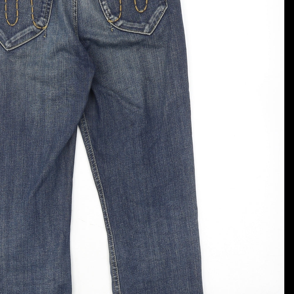 Limited Collection Womens Blue Cotton Straight Jeans Size 8 Regular Zip