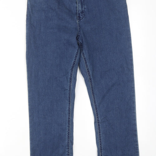 Classic Womens Blue Cotton Straight Jeans Size 10 Regular Zip