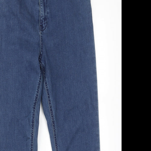 Classic Womens Blue Cotton Straight Jeans Size 10 Regular Zip