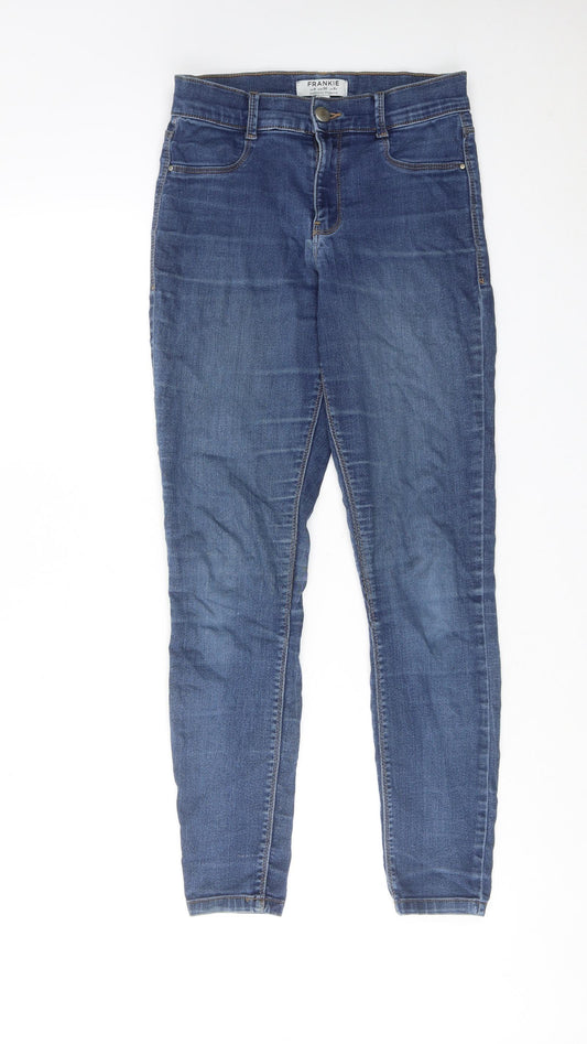 Dorothy Perkins Womens Blue Cotton Skinny Jeans Size 8 Regular Zip