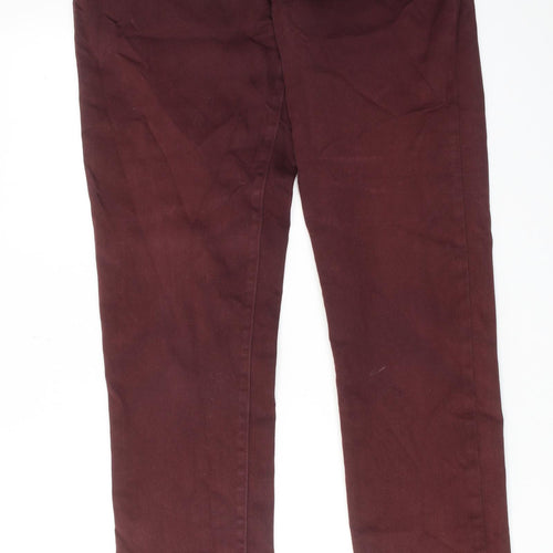 NYDJ Womens Red Cotton Skinny Jeans Size 12 Regular Zip
