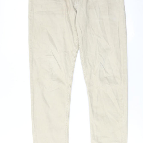 Denim & Co. Mens Beige Cotton Skinny Jeans Size 30 in L30 in Regular Zip