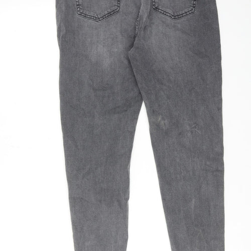 Per Una Womens Grey Cotton Skinny Jeans Size 16 Regular Zip