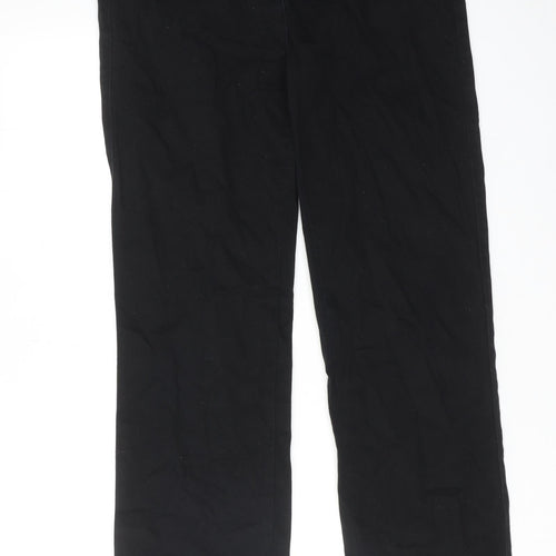 M&Co Womens Black Cotton Straight Jeans Size 12 Regular Zip
