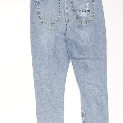 Topshop Womens Blue Cotton Skinny Jeans Size 30 in L28 in Regular Zip