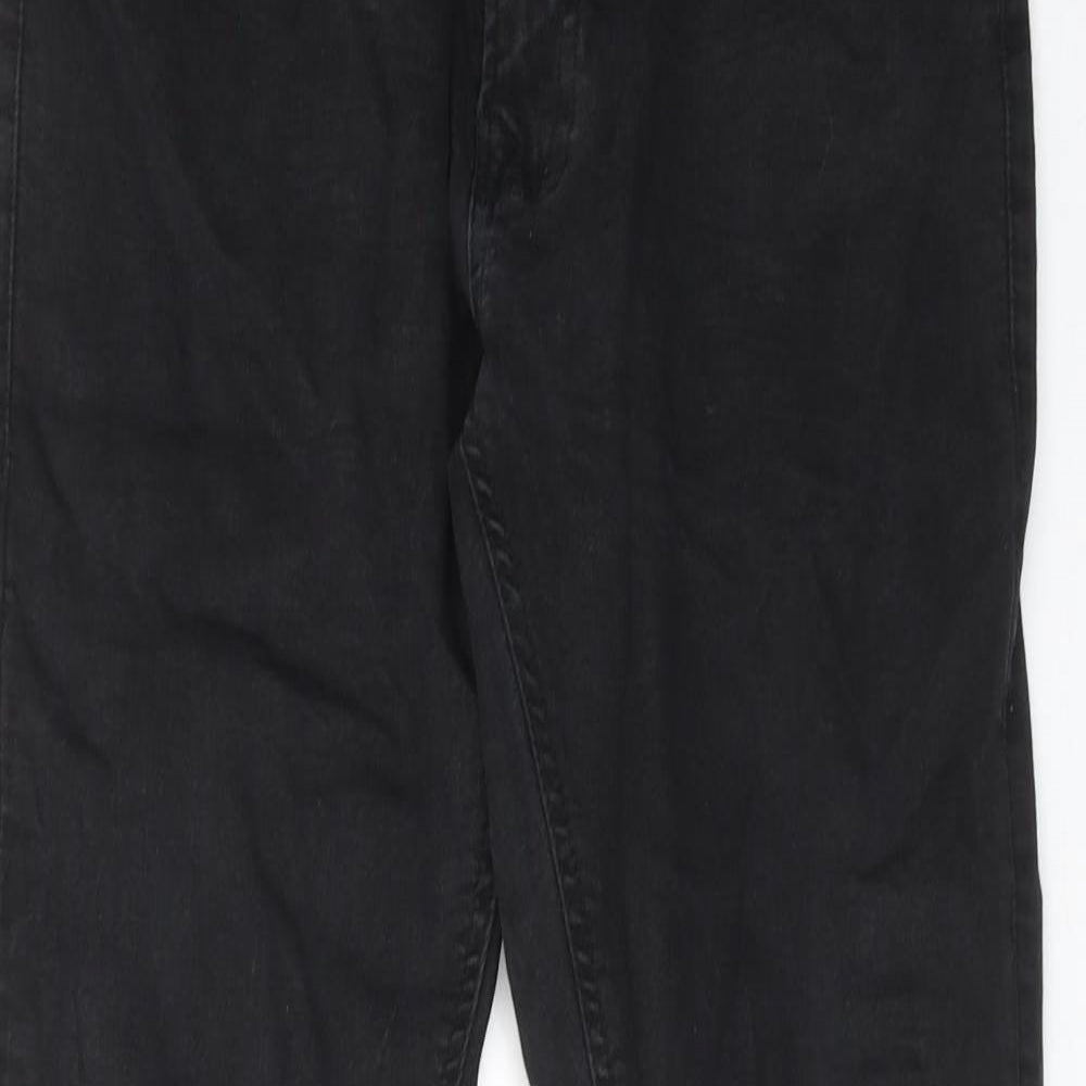 Easy Mens Black Cotton Skinny Jeans Size 28 in L30 in Regular Zip
