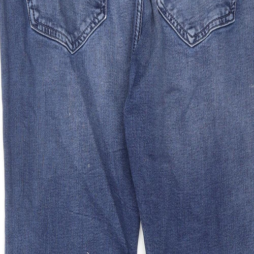 Zara Womens Blue Cotton Skinny Jeans Size 16 Regular Zip