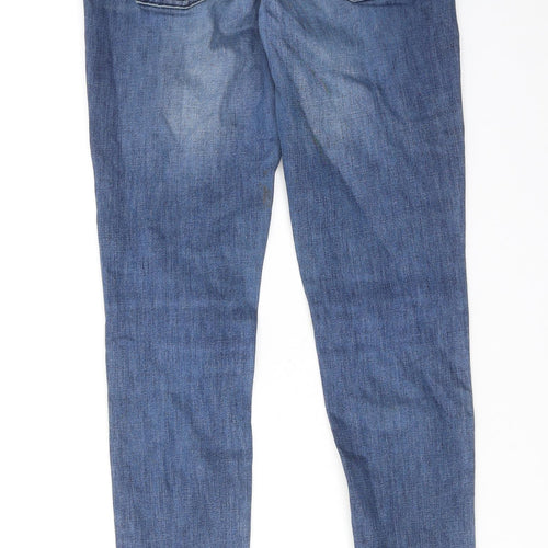 Miss Selfridge Womens Blue Cotton Skinny Jeans Size 10 Regular Zip