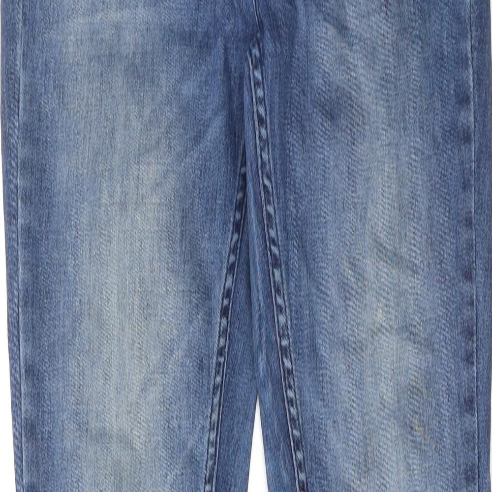 Miss Selfridge Womens Blue Cotton Skinny Jeans Size 10 Regular Zip