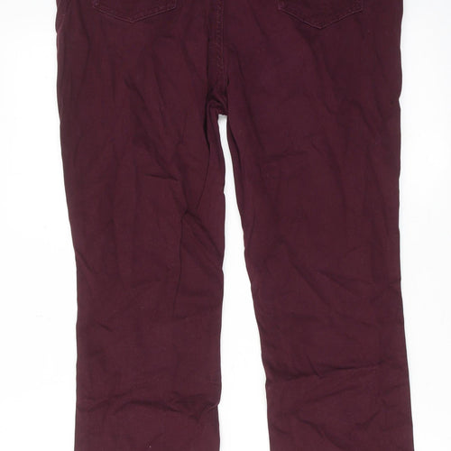 NEXT Womens Red Cotton Straight Jeans Size 12 Regular Zip
