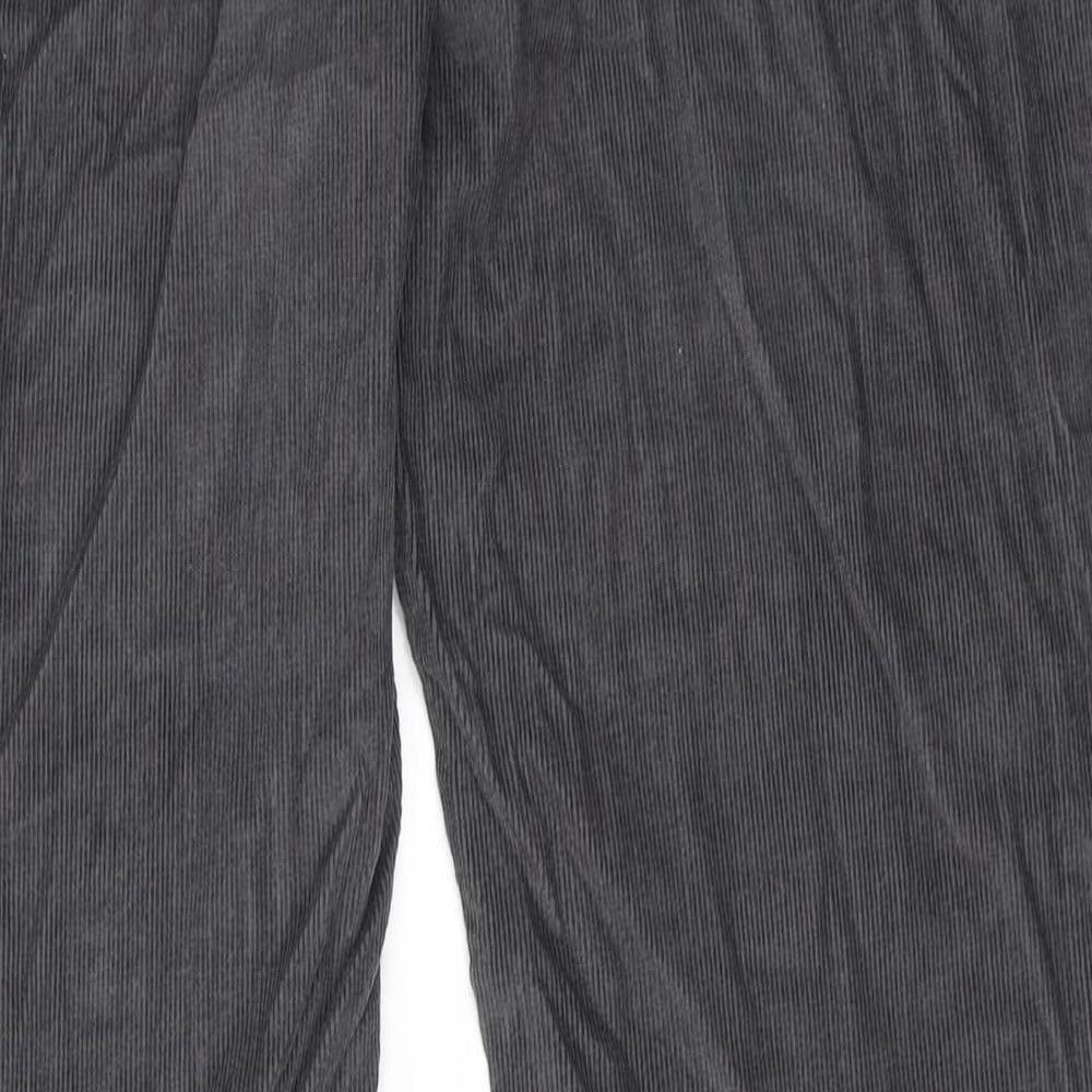 Per Una Womens Grey Cotton Trousers Size 12 Regular Zip