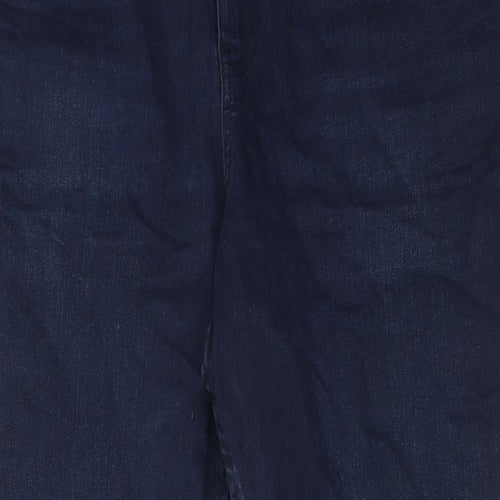 Marks and Spencer Womens Blue Cotton Skinny Jeans Size 20 Regular Zip