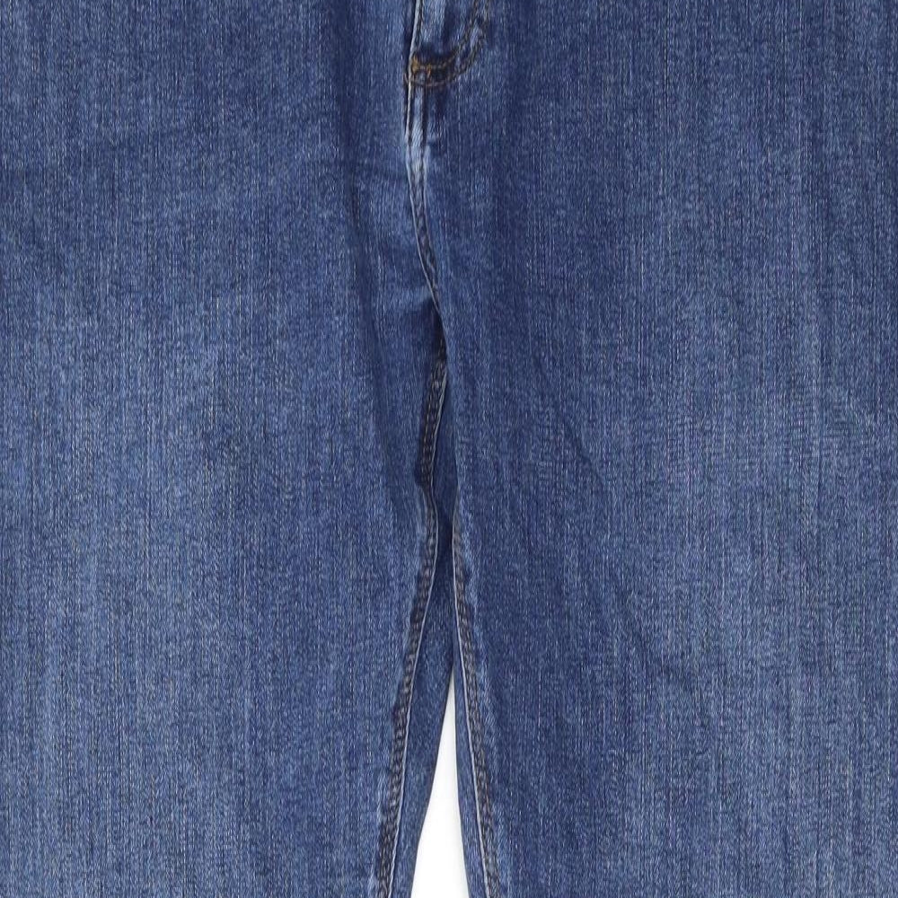 Marks and Spencer Mens Blue Cotton Skinny Jeans Size 34 in L31 in Slim Zip